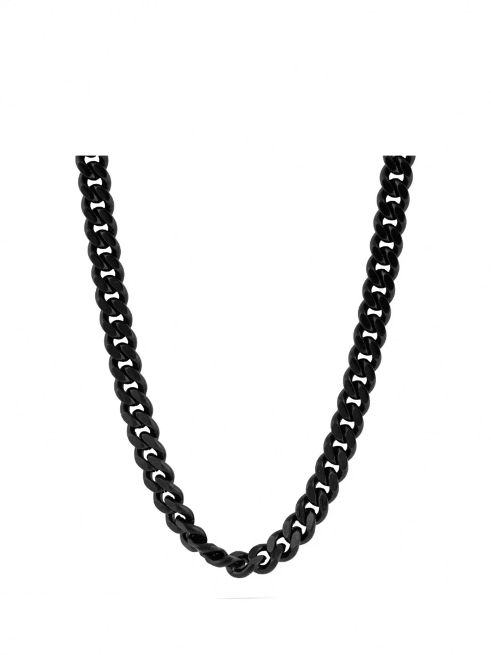 Stainless Steel Black Curb Chain Necklace - unisex